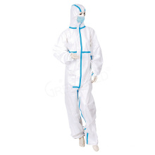 Isolation Gown Suit Full Body Protective Hooded Clothes Anti-Saliva Work Wear